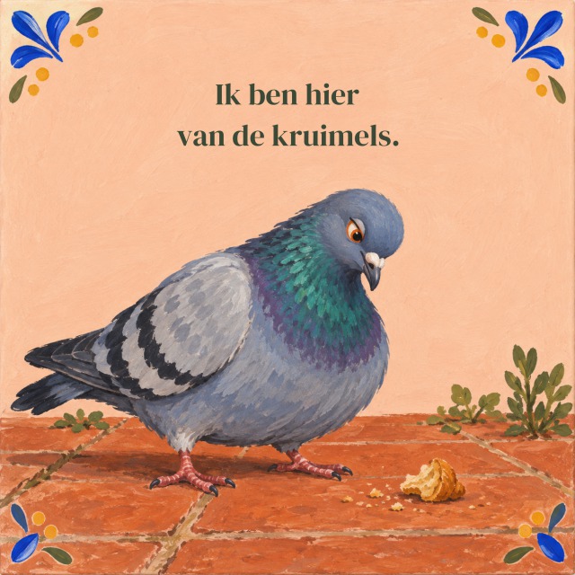 Ik ben hier van de kruimels.