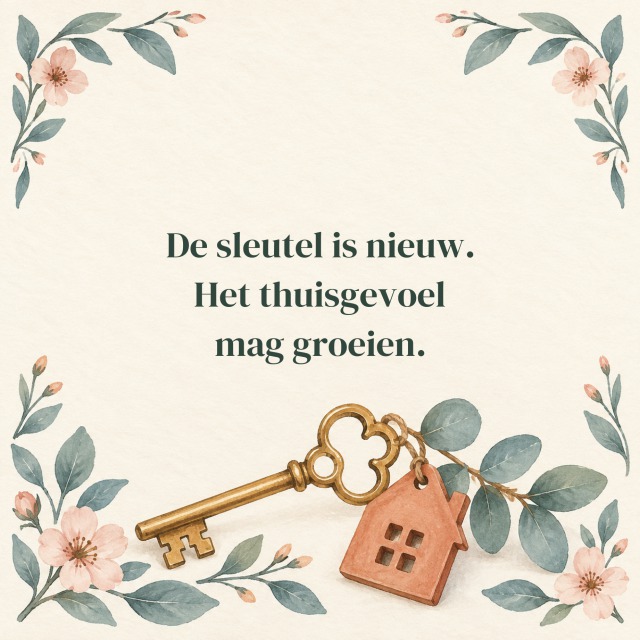 Nieuwe sleutel. Nieuwe verhalen. Welkom thuis.