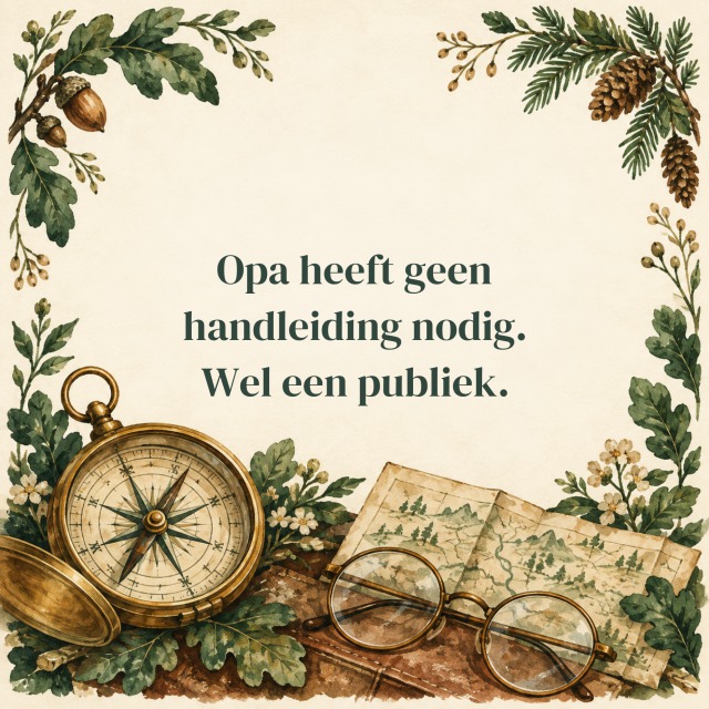 Opa heeft geen handleiding nodig. Wel een publiek.