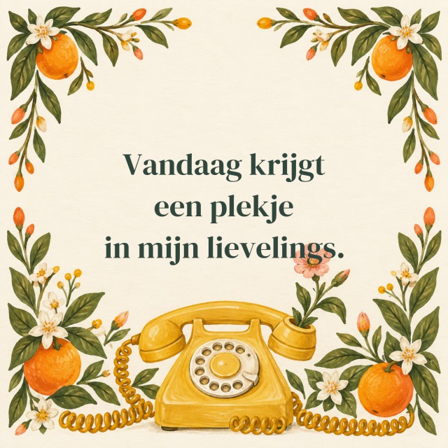 Vandaag krijgt een plekje in mijn lievelings.