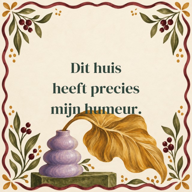 Dit huis heeft precies mijn humeur.